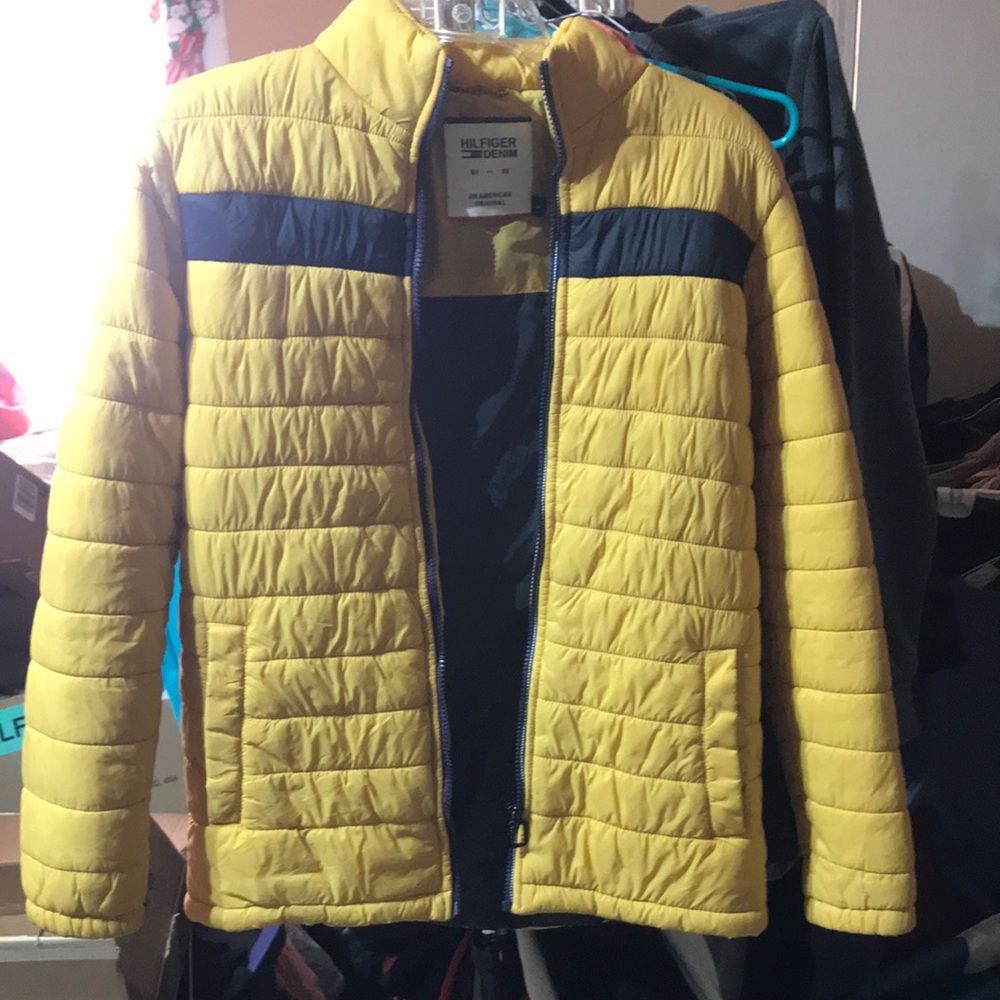 Tommy Hilfiger Womens Yellow Puffer Jacket